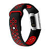 Силіконовий ремінець Primo з перфорацією для фітнес браслета Fitbit Charge 3 / 4 - Black&Red / розмір S, фото 2