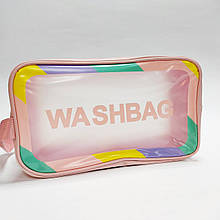 Прозора косметичка washbag рожевий розмір М