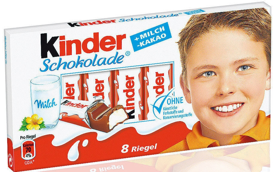 Шоколад молочний для дітей Kinder T8, 100г (8шт по 12,5 м), Німеччина, Кіндер батончик