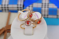 Кольцо Xuping Jewelry детское с круглым красным камнем р 15 золотистое