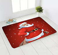 Новогодний декор, Коврик под дверь Дед Мороз, коврик под елку, декор для Нового года, размер 40*60см,