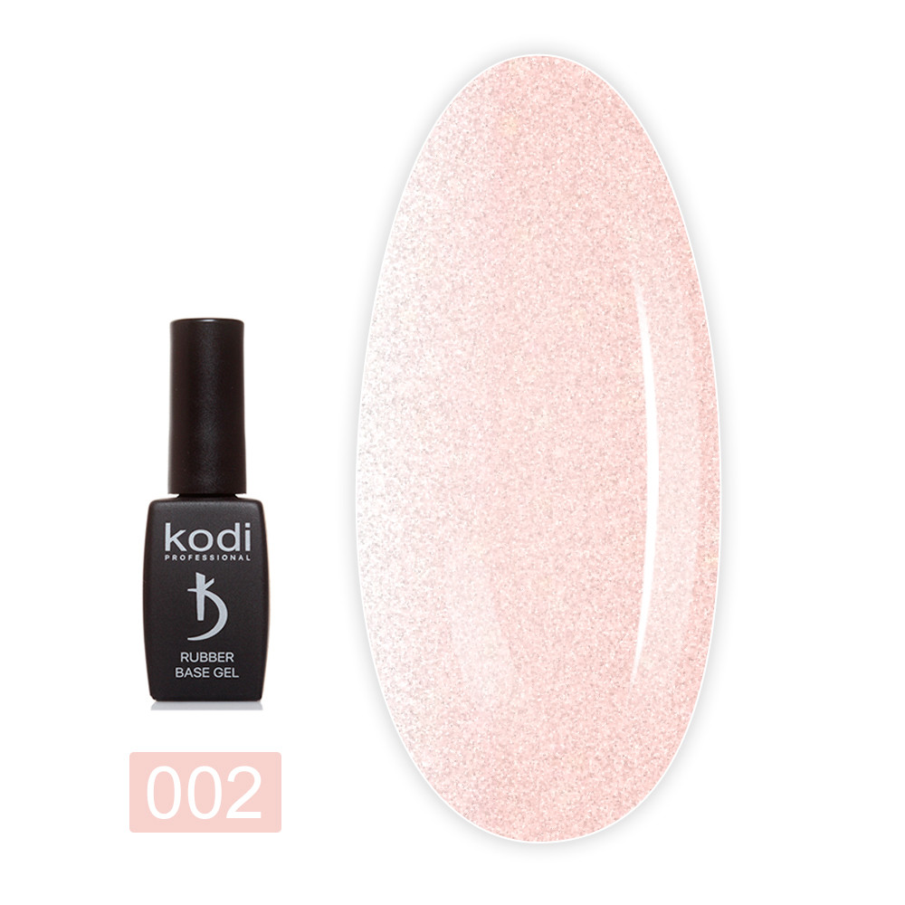 Основа кольорова Kodi Professional Color Rubber Base Gel Opal №002 Пудра з шимером 8 мл, фото 1
