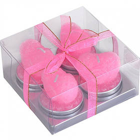 Свічки Серце з троянд Набір 4 шт Матові