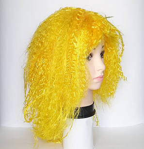 Перука гофре жовтий, кучерявий (50 см), фото 2