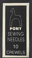 Голка Pony (Індія) вишивка гладдю №10 (25 шт) набір, вишивка бісером, нитками, стрічками, гладдю
