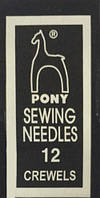 Голка Pony (Індія) вишивка гладдю №12 (25 шт) набір, вишивка бісером, нитками, стрічками, гладдю
