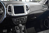 Срібляста рамка на блок навігації для Jeep Compass II 2017+, фото 9