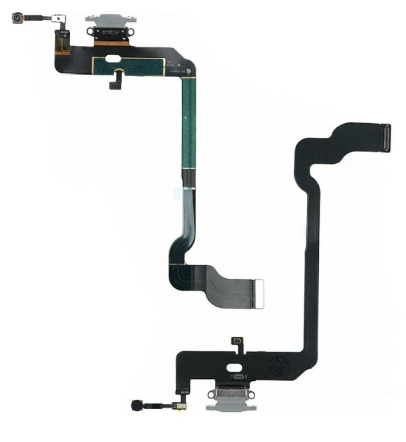 Шлейф для iPhone XS, з роз'ємом зарядки, c мікрофоном, білий