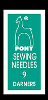 Игла Pony (Индия) штопальная № 9 (25 шт) набор, вышивка бисером, нитками, лентами, гладью