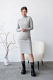 Вовняна сукня для вагітних та годуючих з секретом для годування світло сіра тепла, 5217133-СС, фото 6
