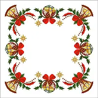 Заготовка для вишивання Серветка для вишивки СТН-004 Різдвяні дзвоники 45х45см