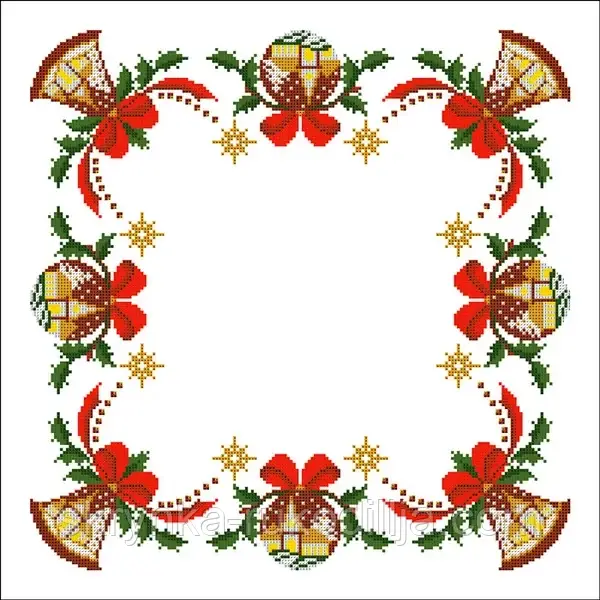 Заготовка для вишивання Серветка для вишивки СТН-004 Різдвяні дзвоники 45х45см