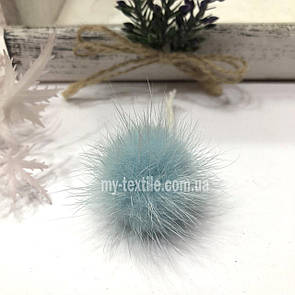 Хутряний бубон, помпон, балабон із норки М'ятний 3,5-4 см