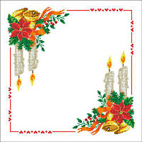 Заготовка для вишивання Серветка для вишивки СТН-007 Різдвяні свічки 45х45см