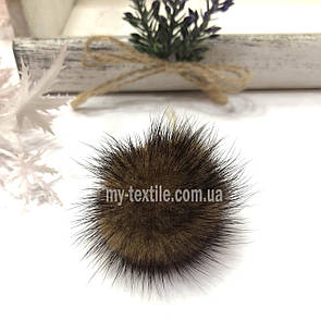 Хутряний бубон, помпон, балабон з норки Мокко ( 3-4 см )