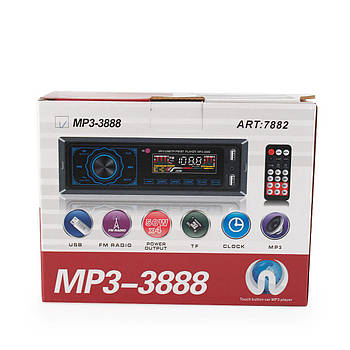 Автомагнітола MP3 3888/ 7882 ISO 1DIN сенсорний дисплей (20 шт./яскравий)
