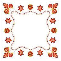 Заготовка для вишивання Серветка для вишивки СТН-009 Червоні прикраси 45х45см