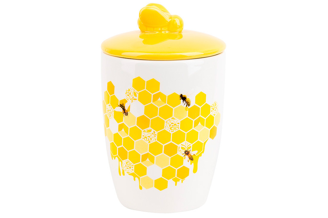 Банка керамічна 550мл з кришкою Honey ТОВАР ВІД ВИРОБНИКА Тренд!