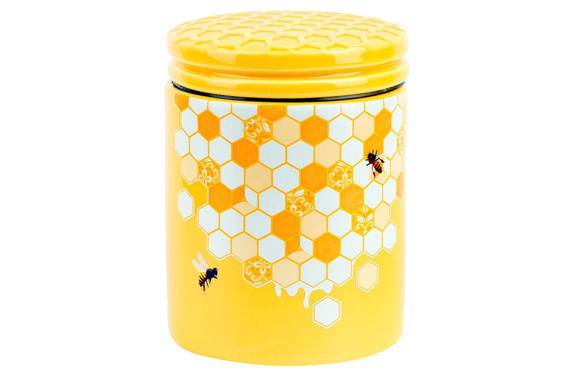 Банка керамічна 650мл з кришкою Honey ТОВАР ВІД ВИРОБНИКА Тренд!