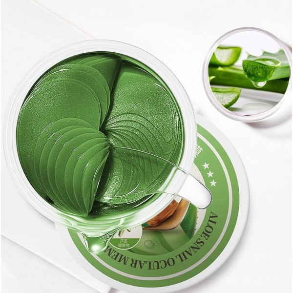 🐌Патчі гідрогелеві Sersanlove Aloe Snail Ocular Membrane Eye Mask з екстрактом алое та муцином равлика, 60 шт.