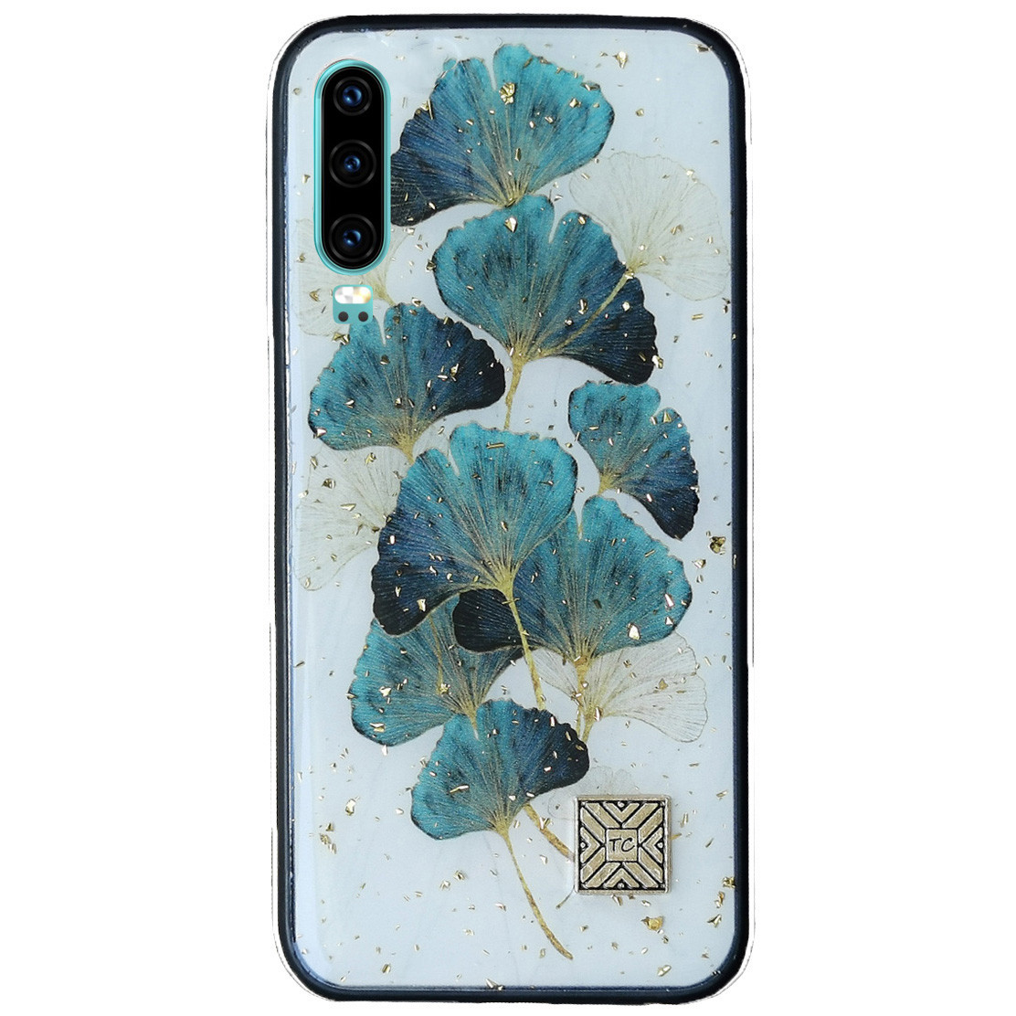 Чохол Epoxy Case для Huawei P30 Blue Leaves, фото 1