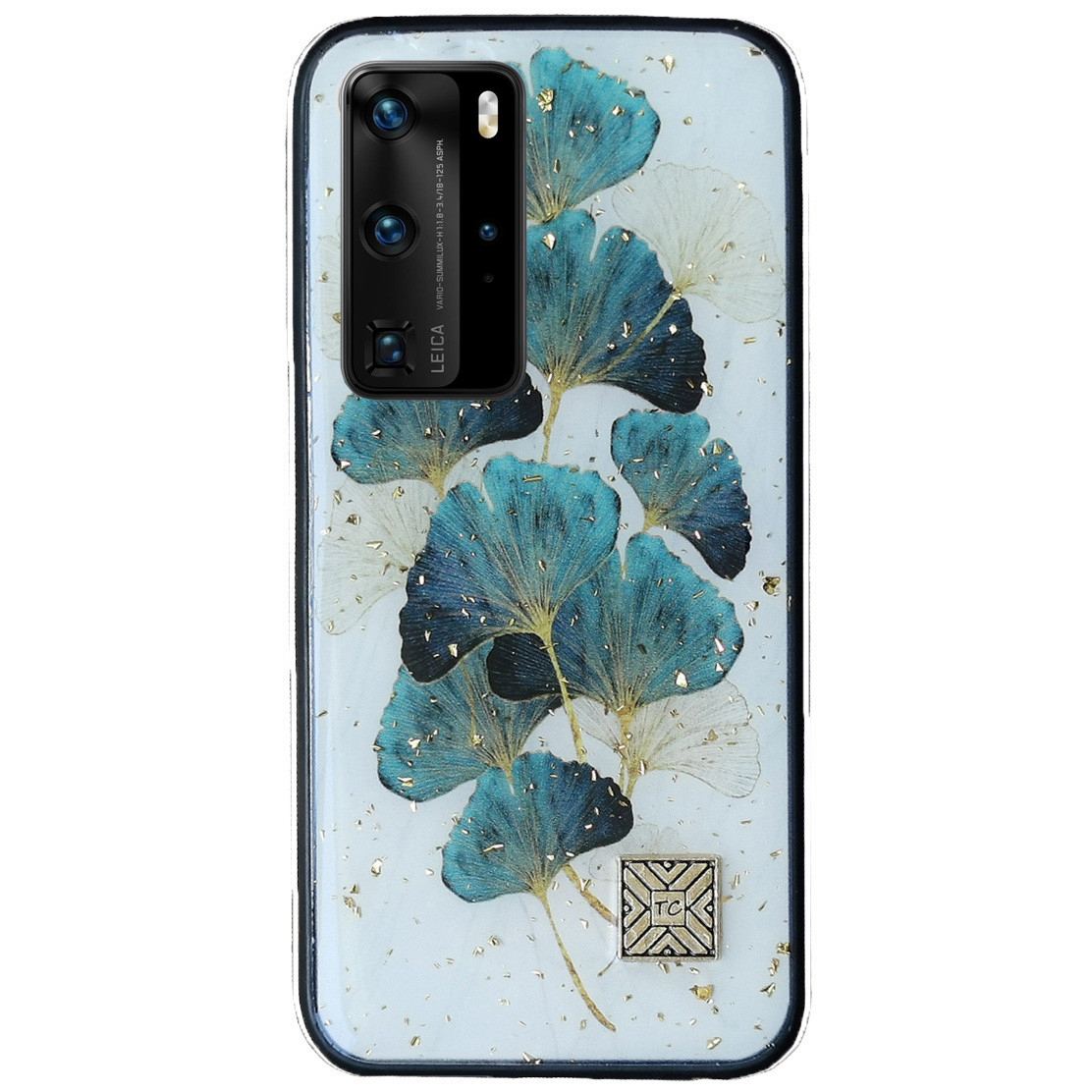 Чохол Epoxy Case для Huawei P40 Pro Blue Leaves, фото 1