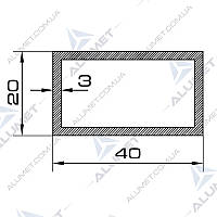 Труба алюмінієва 40х20х3 мм прямокутна без покриття