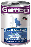 Влажный корм Gemon Dog Adult Medium кусочки с тунцом и лососем для собак средних пород 415 гр