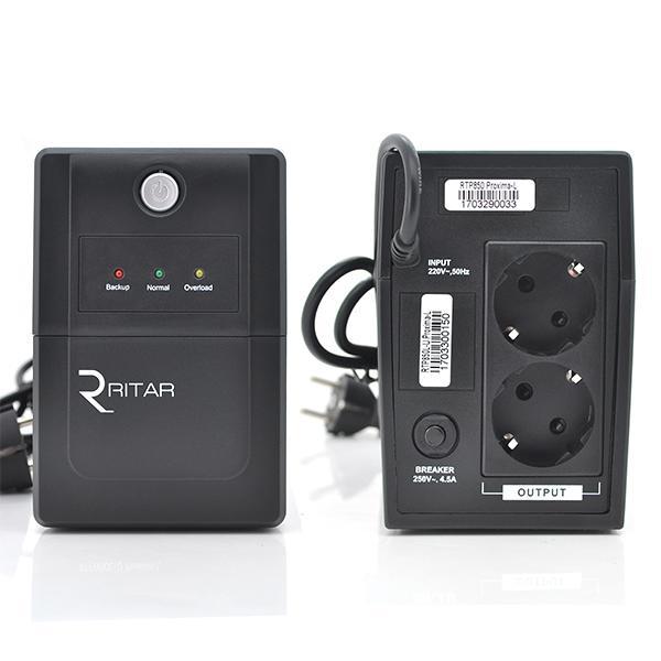ДБЖ Ritar RTP850 (510W) Proxima-L, LED, AVR, 2st, 2xSCHUKO socket, 1x12V9Ah, plastik Case. NEW!