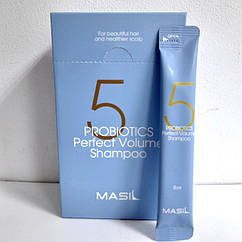 Безсульфатний шампунь для об'єму волосся з пробіотиками в стиках Masil 5 Probiotics Perfect Volume Shampoo 8 мл