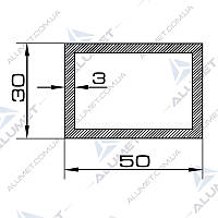 Труба алюмінієва 50х30х3 мм прямокутна без покриття