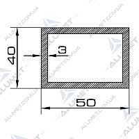 Труба алюминиевая 50х40х3 мм прямоугольная без покрытия