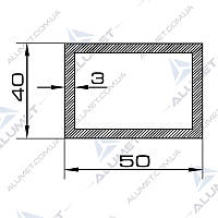 Труба алюмінієва 50х40х3 мм прямокутна без покриття