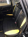Автомобільні чохли Renault Scenic II модельні MAX-L з екошкіри Чорно-жовтий, фото 4