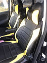 Автомобільні чохли Renault Scenic II модельні MAX-L з екошкіри Чорно-жовтий, фото 3