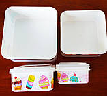 Набір лотків, лоточки, судочки, лоток, судок, контейнер для їжі 4шт, фото 2