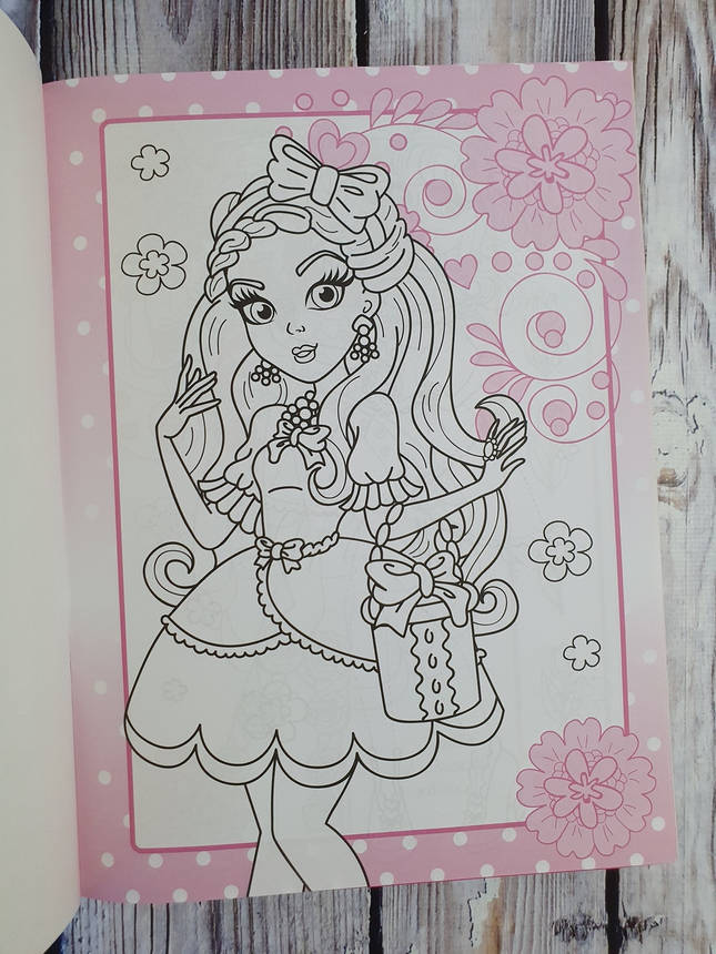 Розфарбовка із завданнями для малюків "Ever After High" (+118 наліпок, 10 сторінок) | Читанка, фото 4