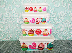 Набір лотків, лоточки, судочки, лоток, судок, контейнер для їжі 4шт | Лотки харчові