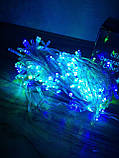 Гірлянда світлодіодна новорічна кольорова 100 LED 6 м | Гірлянда електрична| Новоричнева гірлянда, фото 5