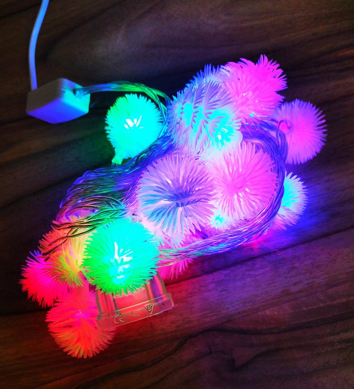 Новорічна гірлянда зі світлодіодами та фігурками "Їжачки" 5 м 20 лампочок <unk> Новоричнева гірлянда, фото 1