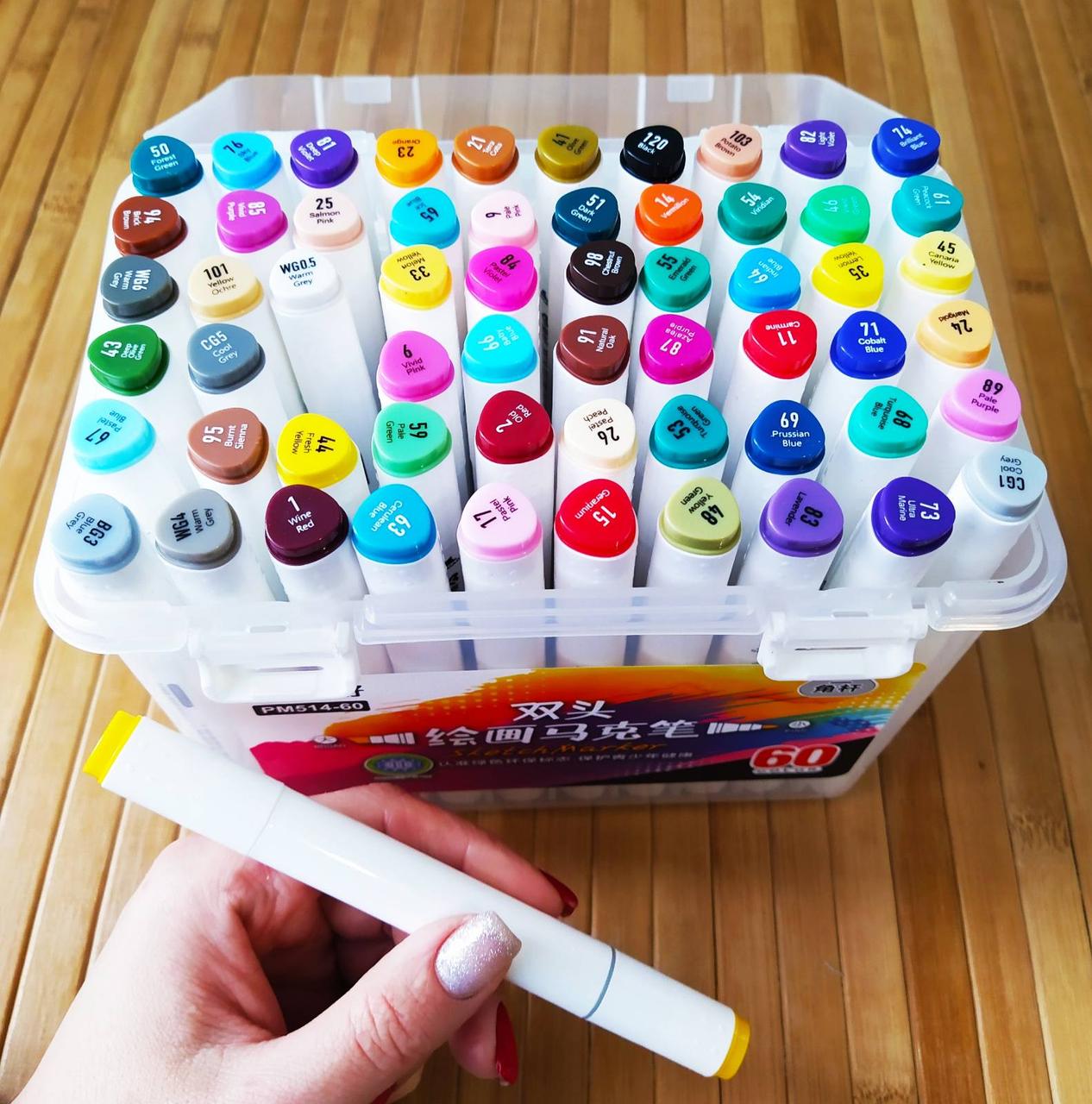 Скетч маркери SketchMarker двосторонні для паперу набір 60 шт. <unk> Скет Маркер <unk> SketchMarker, фото 1