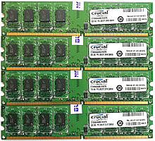 Комплект оперативної пам'яті Crucial DDR2 8Gb (4x2Gb) 800MHz PC2-6400U 2R8 CL6 (CT25664AA800.M16FM) Б/В