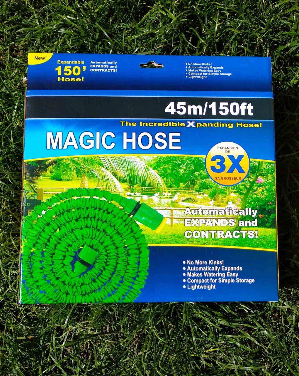 Шланг для поливання MAGIC HOSE 45 м поливальний розтягувальний з розпилювачем, фото 1