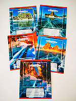 Зошит в лінію 24 аркуші кольорова обкладинка мікс | Зошити в лінію на 24 листка | Зошити в лінію з природою |