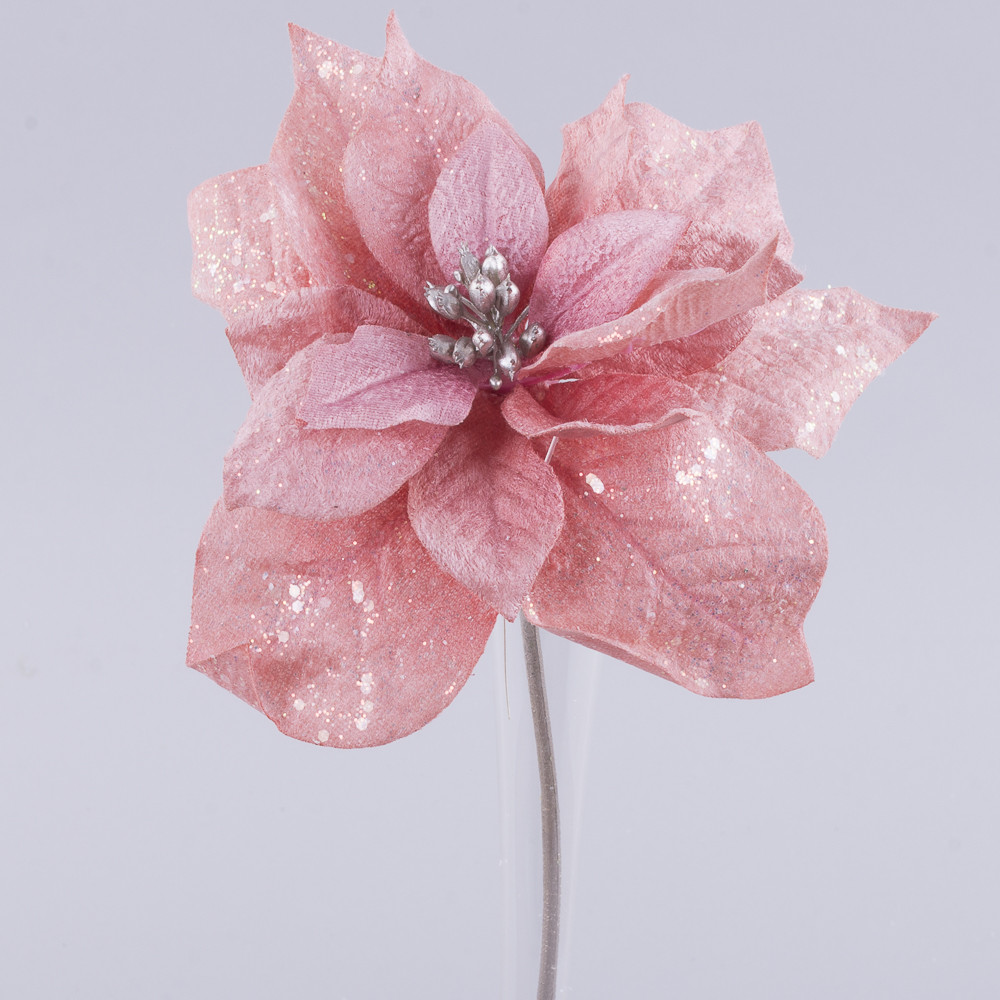 Квіти пуансетія оксамитова "коротка блискуча" №5101 - фото 1 - id-p1499970124