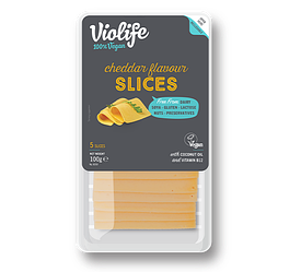 Сир Чеддер Рослинний скибочками Vio Life Слайс Cheddar (Чеддер) 100 гр