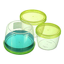 Набір контейнерів круглих Ал-Пластик TWIST 3в1 600/880/1180 мл, фото 2