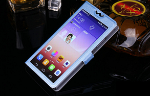 Блакитний чохол-книжка c вікном для Lenovo K900