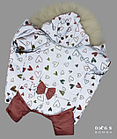 Зимовий комбінезон для собак світло серця AD-11 СВІТООТРАЖУВАЛЬНА плащівка, дівчинка, фото 4