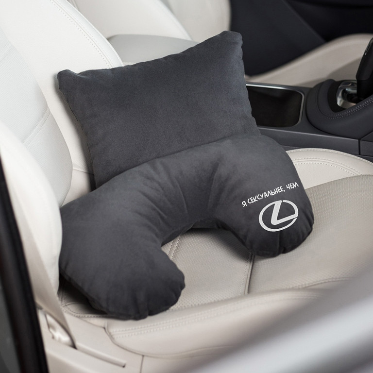 Подушка для шиї "Я сексуальніше ніж Lexus" флок, фото 1